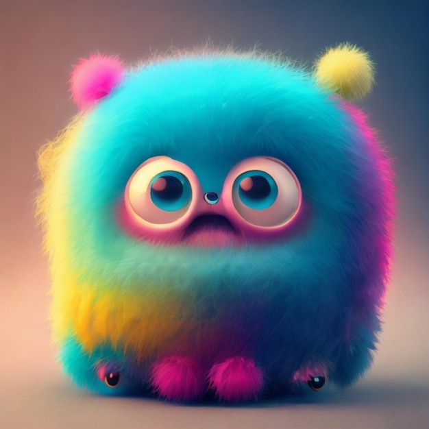 Little cute cartoon 3d monster