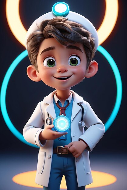 Little cute doctor boy