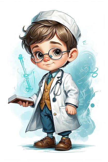 Little cute doctor boy