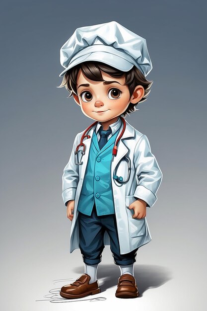 Little cute doctor boy
