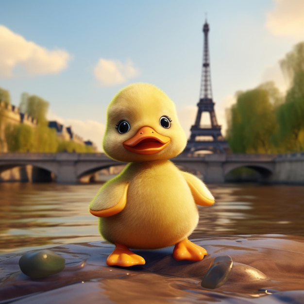 Little cute duck in paris