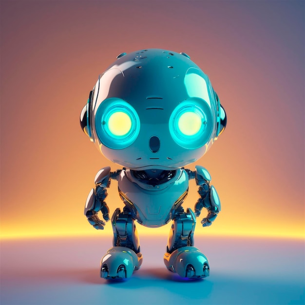 흰색 배경 3d 아이콘 AI 생성에 고립 된 작은 귀여운 로봇 재미있는 가상 조수 봇