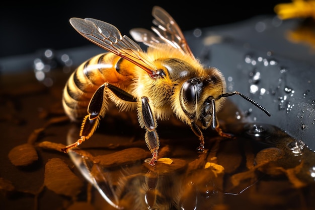 写真 小さな最愛の人、キューティーズ、ミツバチ、蜂蜜、労働者、働き者、黄色と黒の縞模様の動物、陽気な、楽しい、幸せな、素敵な目、昆虫、マルハナバチ、ハチ、スズメバチ