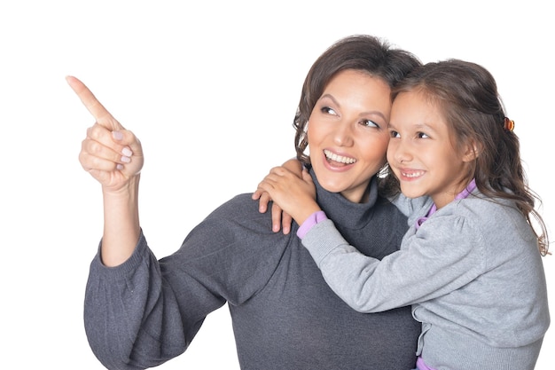 Little daughter with her mother