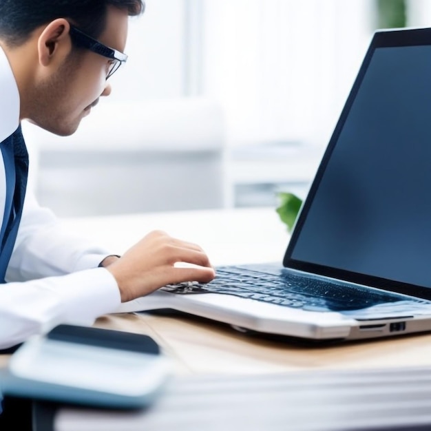 Little dependent gamer boy playing on laptop at home