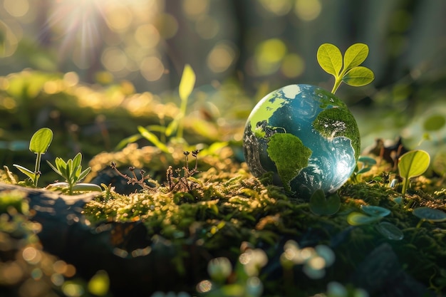 little earth planet in grass