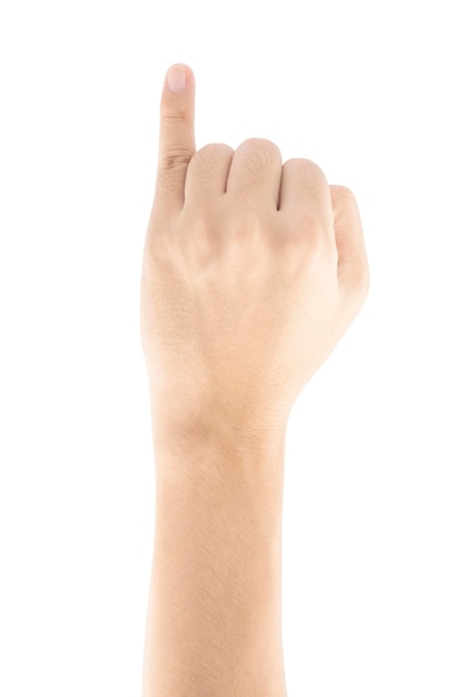 Little finger hand gesture, Isolated on white background, Clipping path Included.