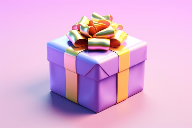 Little gift 3D render icon isolated on clean studio background