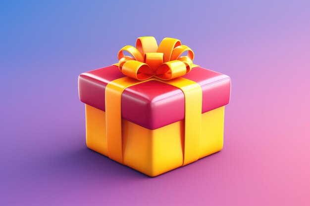 Little gift 3D render icon isolated on clean studio background