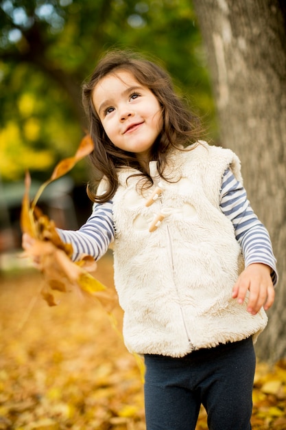 Маленькая девочка в Осеннем парке