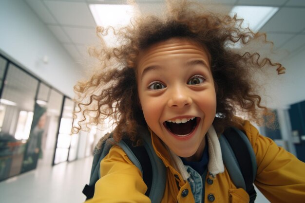 Photo little girl back to school concept