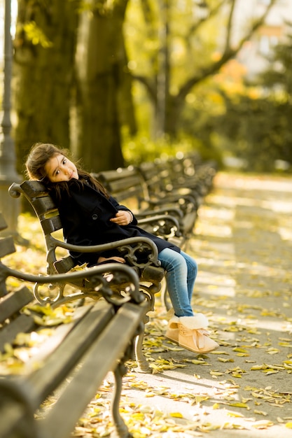 Little girl on the bench