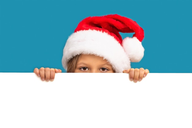 Una bambina con un cappello di natale