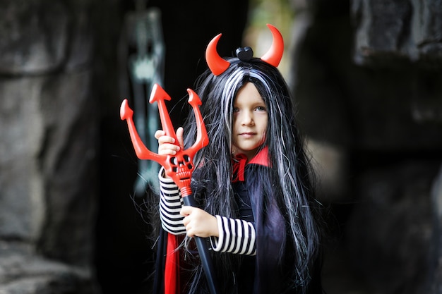 Little Girl in a demon devil costume