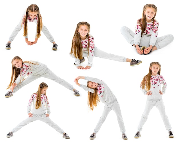 Little girl doing exercises