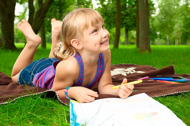 Little girl drawing