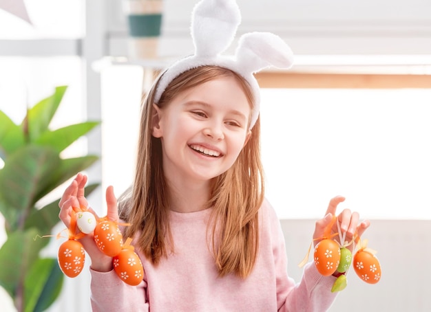 Little girl at Easter day