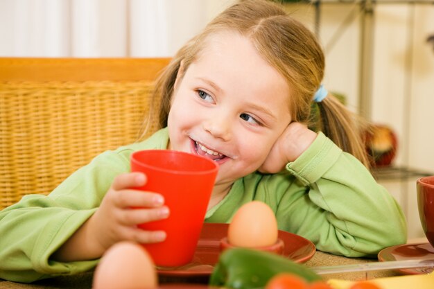 Little girl eating