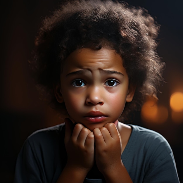 Little Girl Expressing Sadness With Her Facial Expression