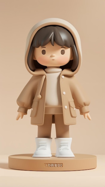 Little Girl Figurine Wearing a Coat