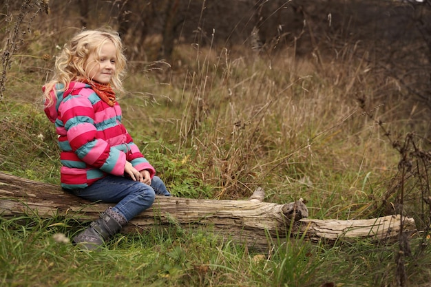 Little girl at the forest