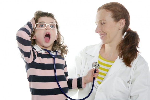 Little girl gesture pretending doctor