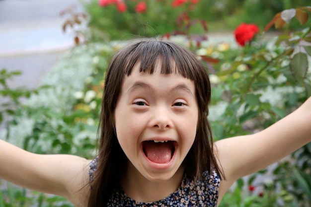 Little girl have fun in the park