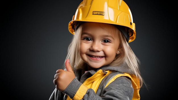 Photo little girl in helmet