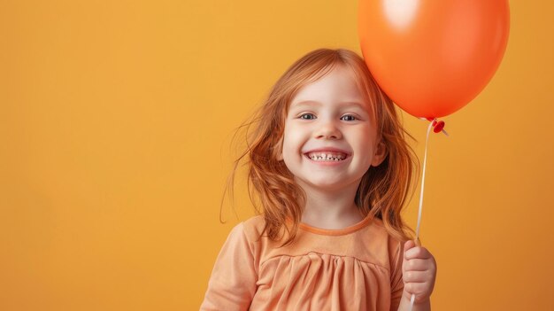 Little Girl Holding Balloon