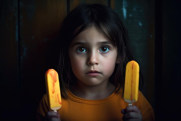 A Little Girl Holding Two Cool Summer Treats