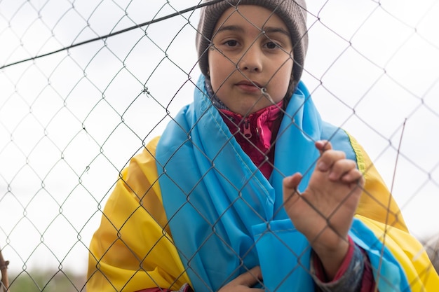 Little girl immigrant from ukraine