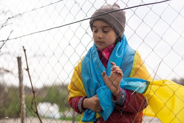 Little girl immigrant from ukraine