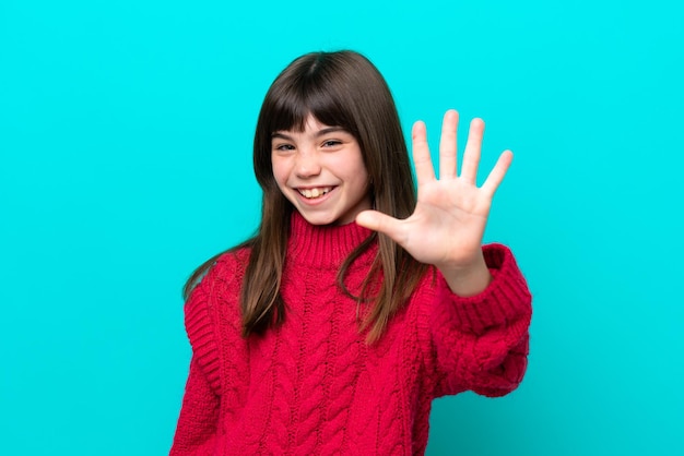 little girl over  isolated background