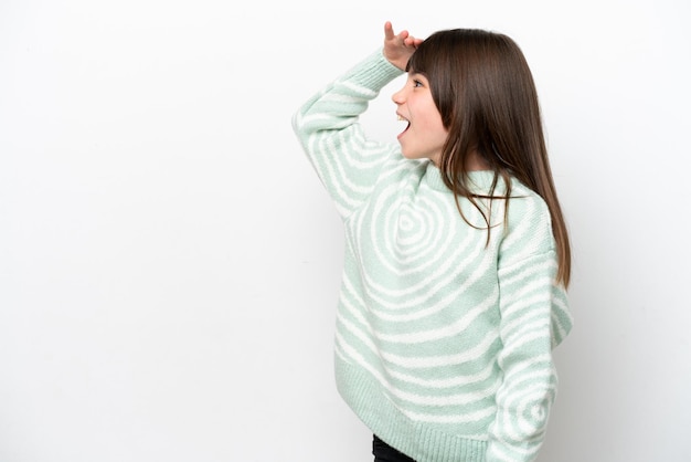 Photo little girl over  isolated background