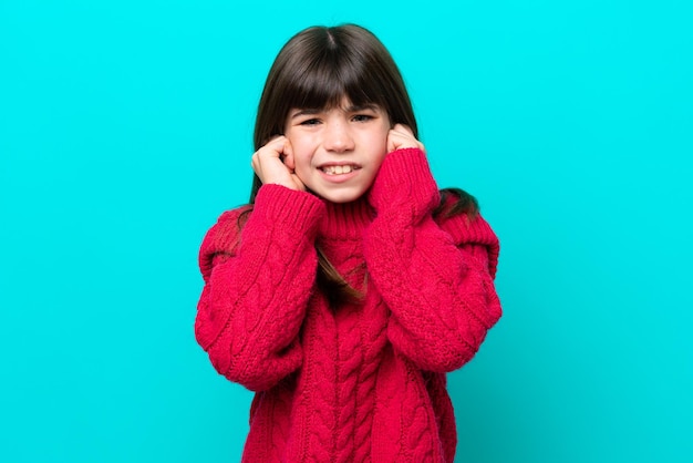 little girl over  isolated background