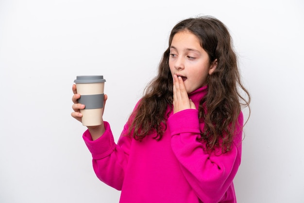 little girl over  isolated background