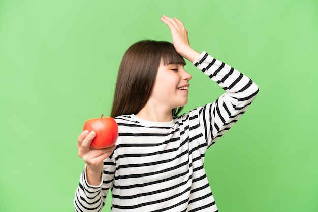 Little girl over isolated background