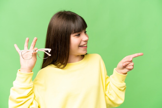 Little girl over isolated background