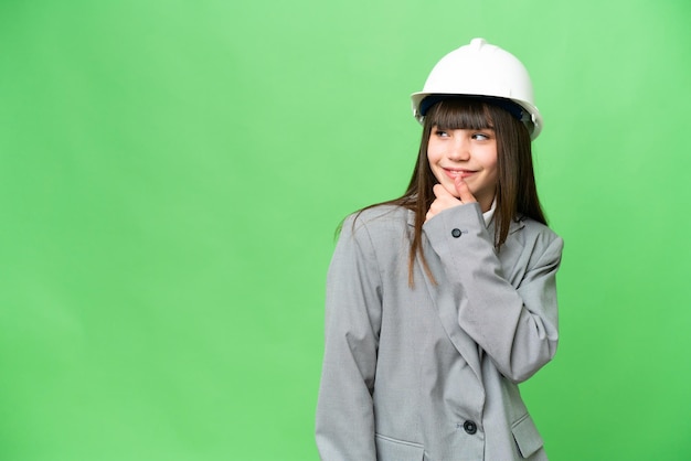 Little girl over isolated background