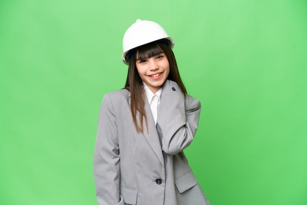 Little girl over isolated background