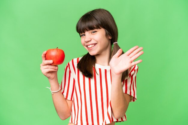 Little girl over isolated background