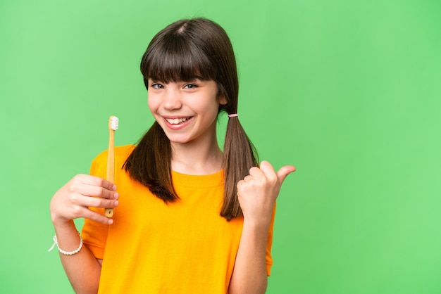 Little girl over isolated background