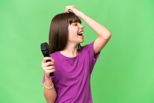 Little girl over isolated background