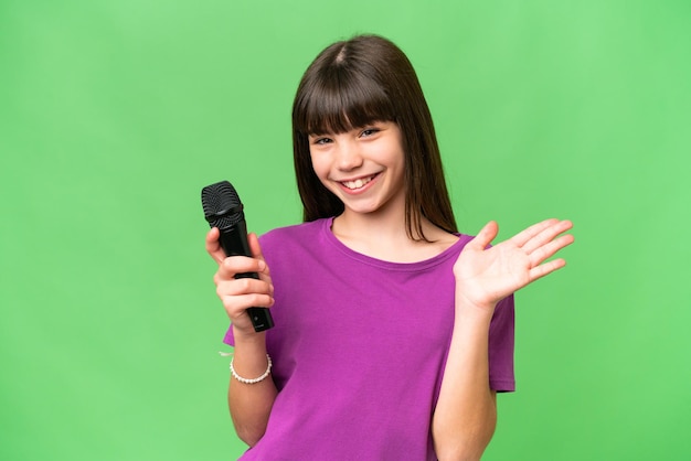 Little girl over isolated background