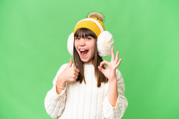 Little girl over isolated background