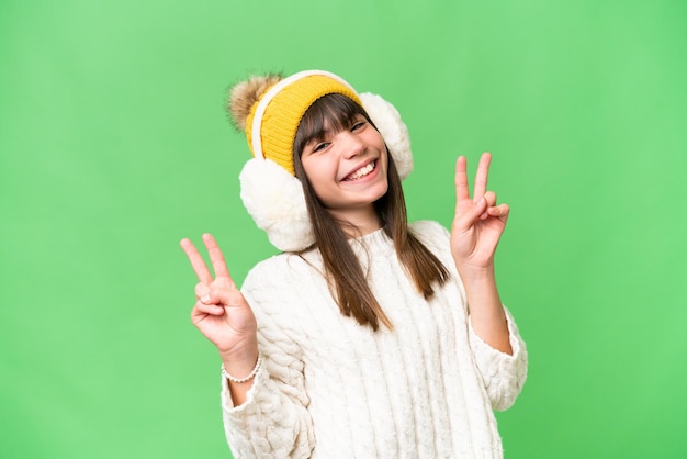 Little girl over isolated background