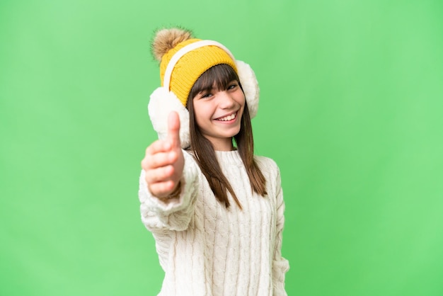 Little girl over isolated background