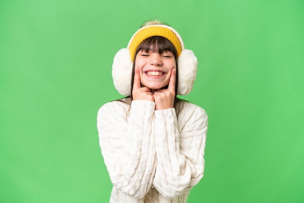 Little girl over isolated background