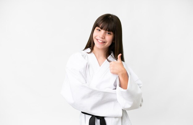 Little girl over isolated background