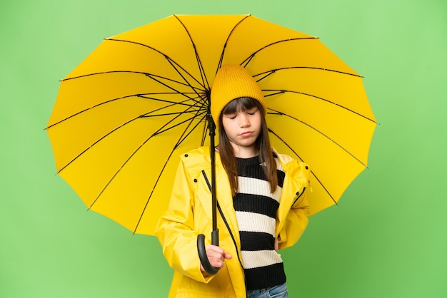 Little girl over isolated background